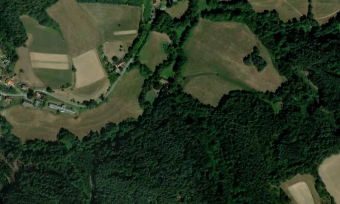 Beranův mlýn – letecký pohled
