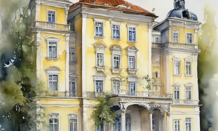 Berglův palác – akvarel