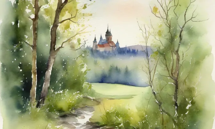 Bludovský hrad – akvarel