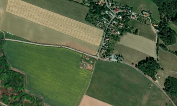 Boží muka – letecký pohled