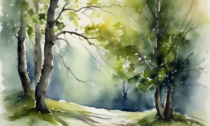 Boží muka – akvarel