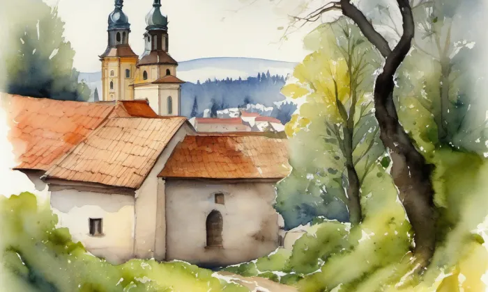Bořetice – akvarel