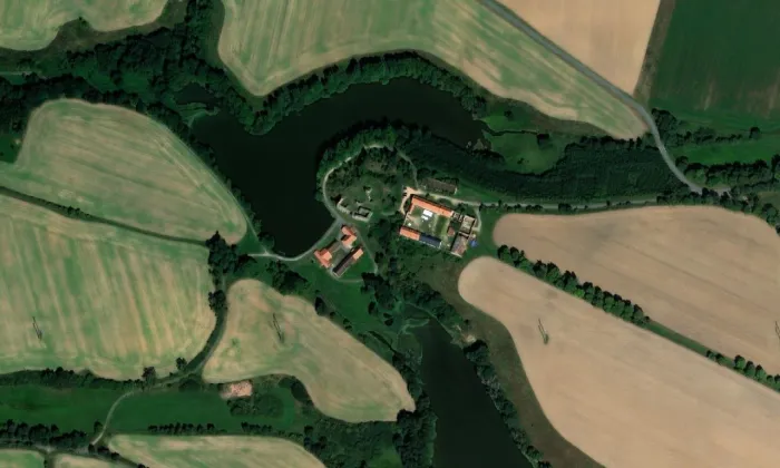 Borotín – letecký pohled