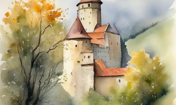 Bosyně – akvarel