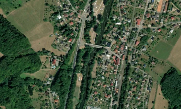 Boučkův statek – letecký pohled