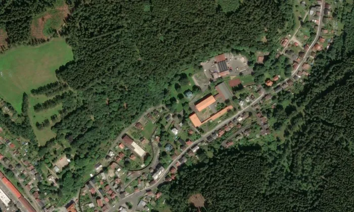 Breinlova vila – letecký pohled