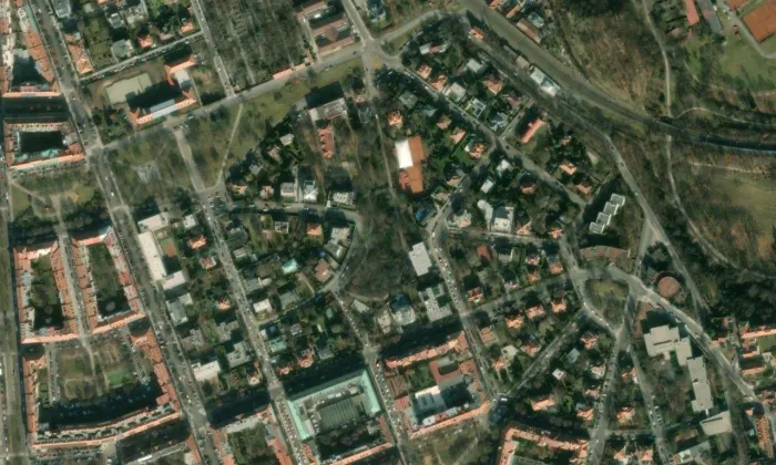 Bučkovy sady – letecký pohled