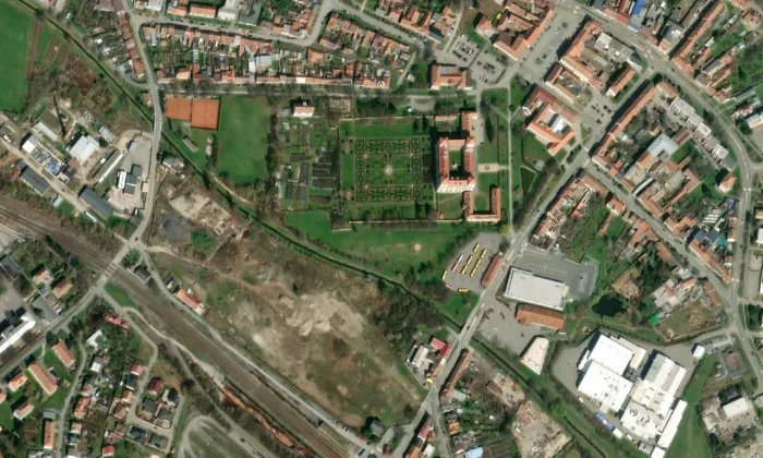 Bučovice – letecký pohled
