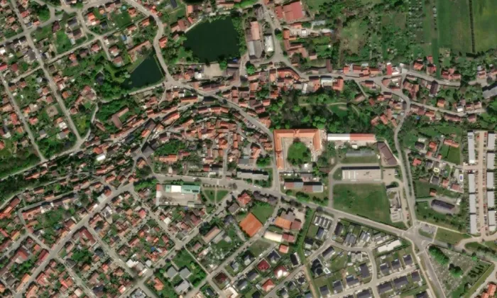 Buštěhrad – letecký pohled