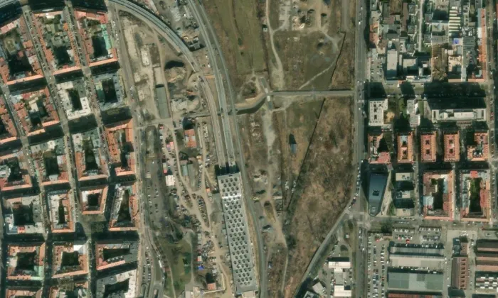 Bubenská nádražní vodárna – letecký pohled