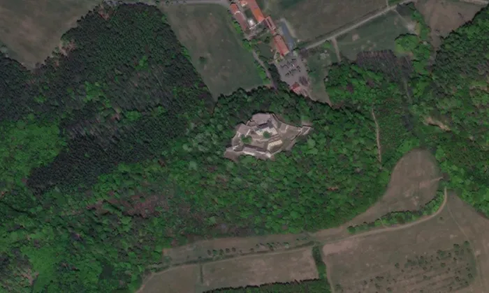 Buchlov – letecký pohled
