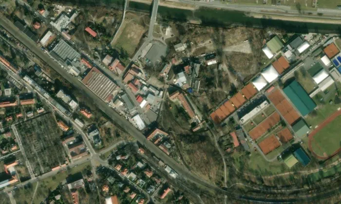 Císařský mlýn – letecký pohled