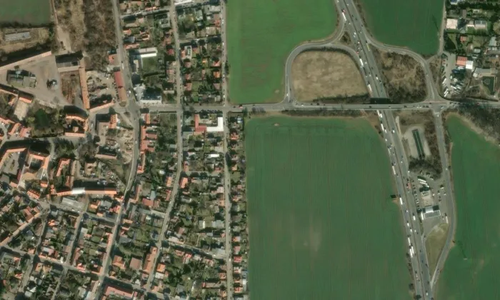 Chřibská – letecký pohled
