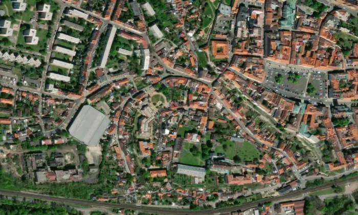 Chrám svatého Václava v Litoměřicích – letecký pohled