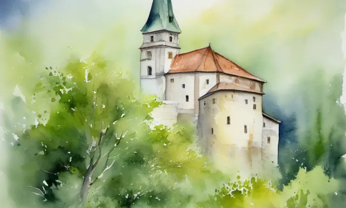 Dům Daliborka – akvarel
