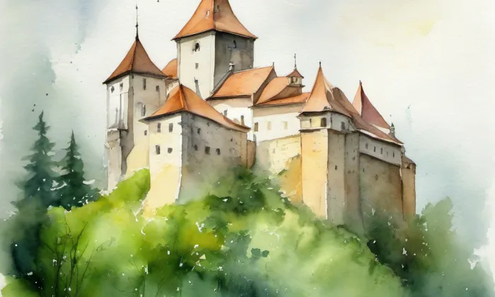 Děpoltovice – akvarel