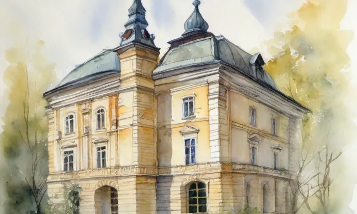 Deymovský palác v Praze – akvarel
