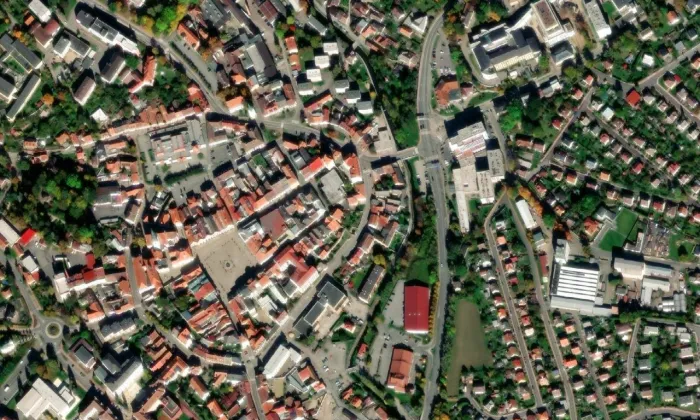 Dolní brána (Pelhřimov) – letecký pohled