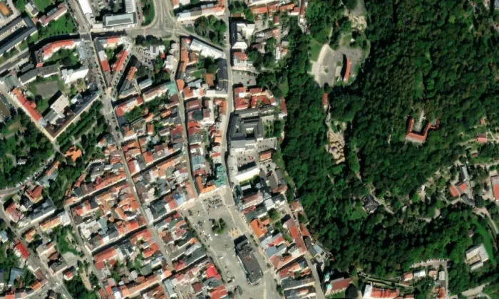Dominikánský klášter v Jihlavě – letecký pohled
