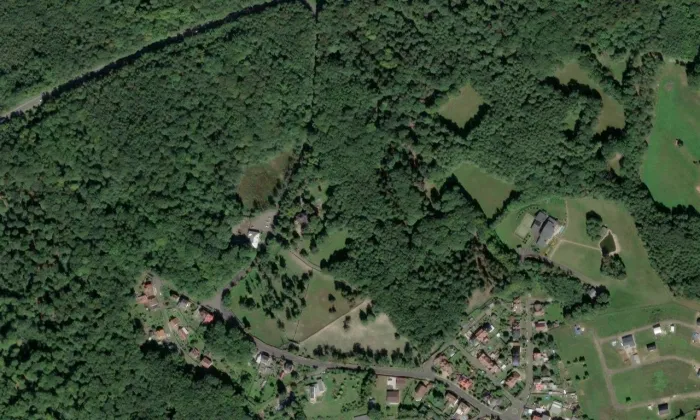 Dvojhradí – letecký pohled