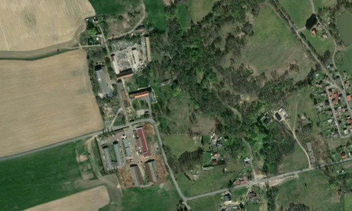 Dvorec čp. 1 – letecký pohled