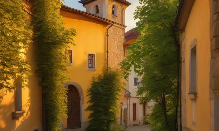 evangelický kostel v Hrubé Vrbce – summer