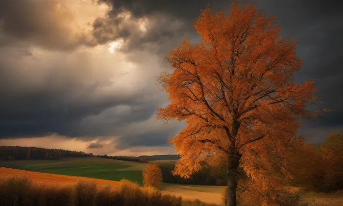 evangelický kostel v Mšeně – autumn