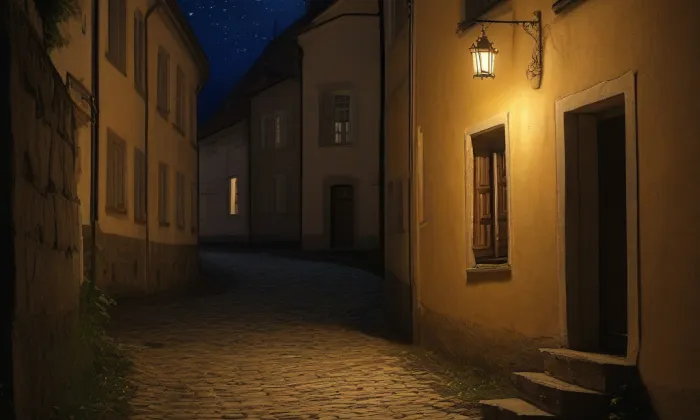 evangelický kostel v Mšeně – noc