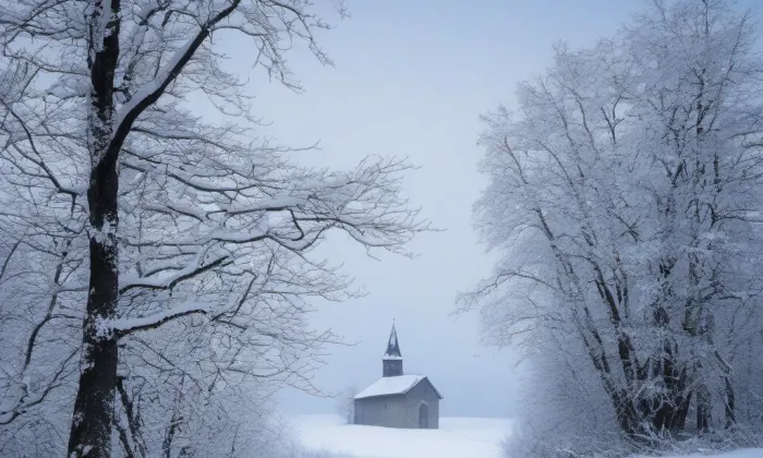 evangelický kostel v Mšeně – winter
