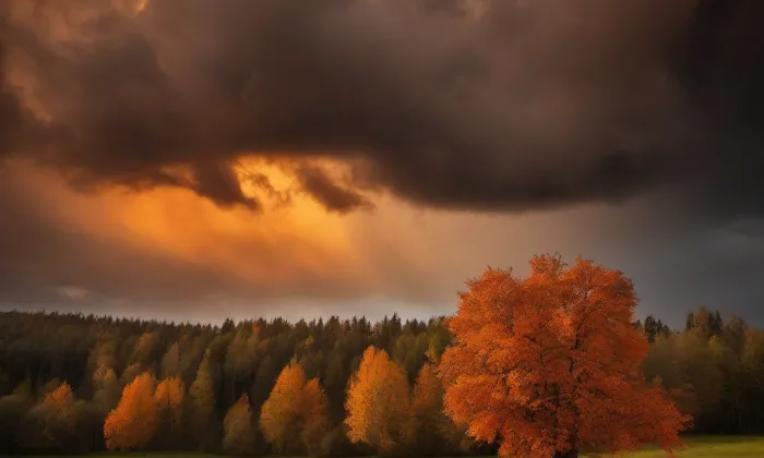 evangelický kostel v Novém Městě pod Smrkem – autumn