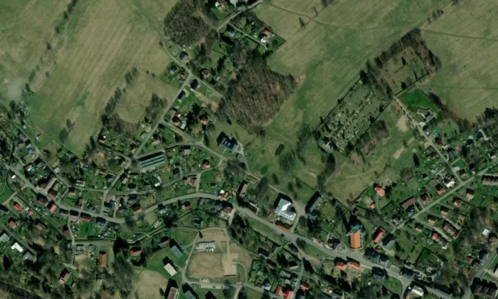 Fürleova kaple – letecký pohled