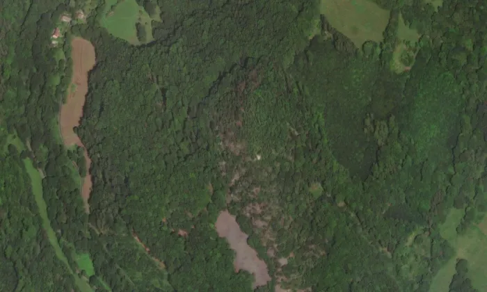 Himlštejn – letecký pohled