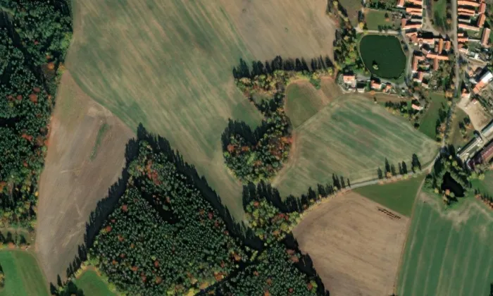 Holašovice – letecký pohled