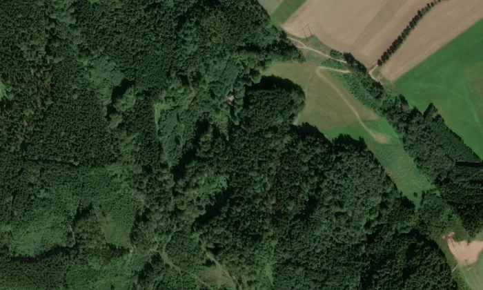 Horákova kaple – letecký pohled