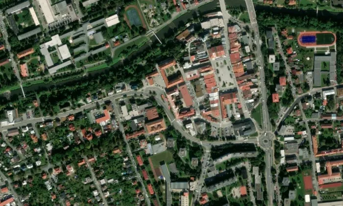 Horní Předměstí (Valašské Meziříčí) – letecký pohled