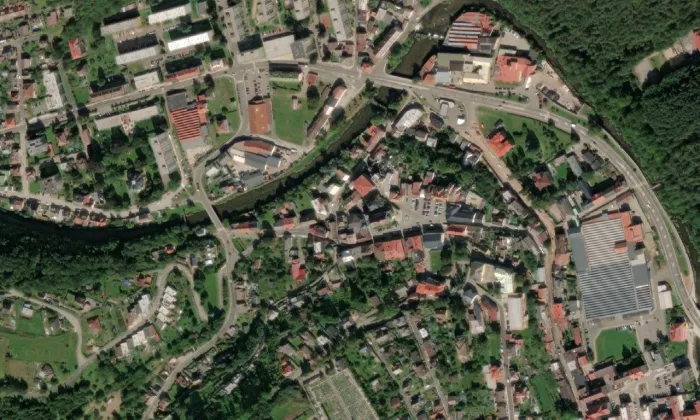 hospoda Dřevěnka – letecký pohled
