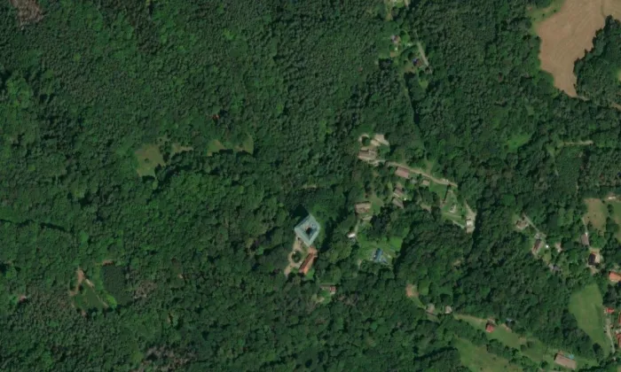 Houska – letecký pohled