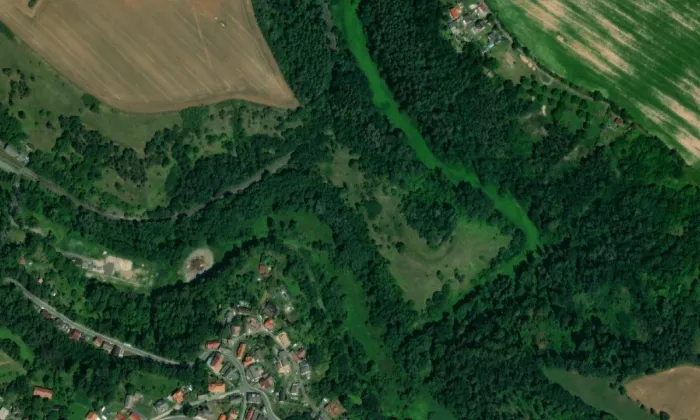 Hrádek u Sudoměře – letecký pohled