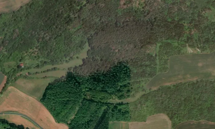 Hrádek u Vrbice – letecký pohled