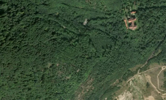 Hraběcí kaple – letecký pohled