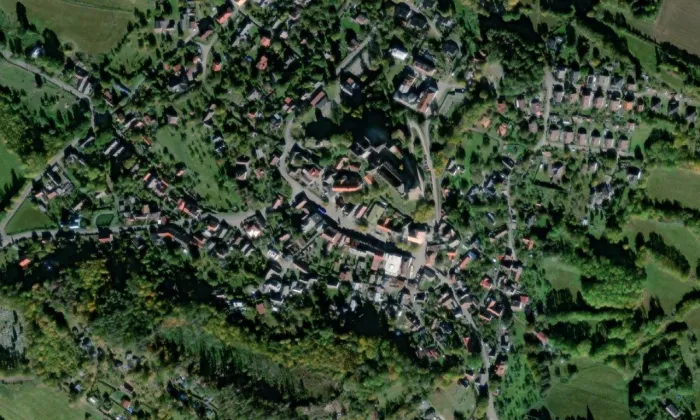 hrad Lipnice nad Sázavou – letecký pohled