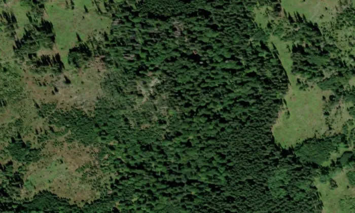 Hrad na Stožecké skále – letecký pohled