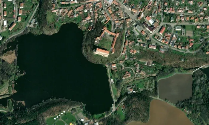 Hrad Plumlov – letecký pohled