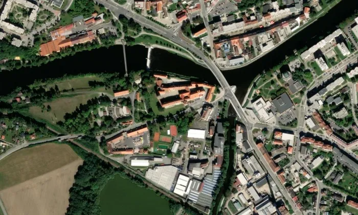 hrad Strakonice – letecký pohled