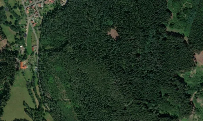 Hrad u Strašína – letecký pohled