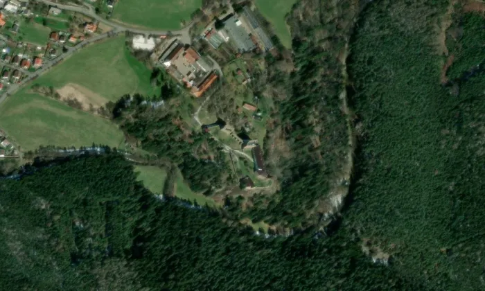 hrad Velhartice – letecký pohled