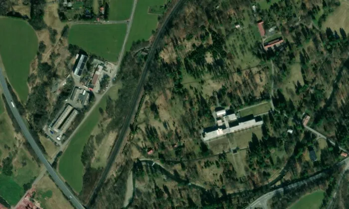 Jablunkovské arboretum – letecký pohled