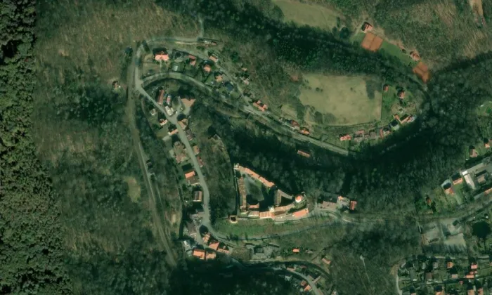 Křivoklát – letecký pohled