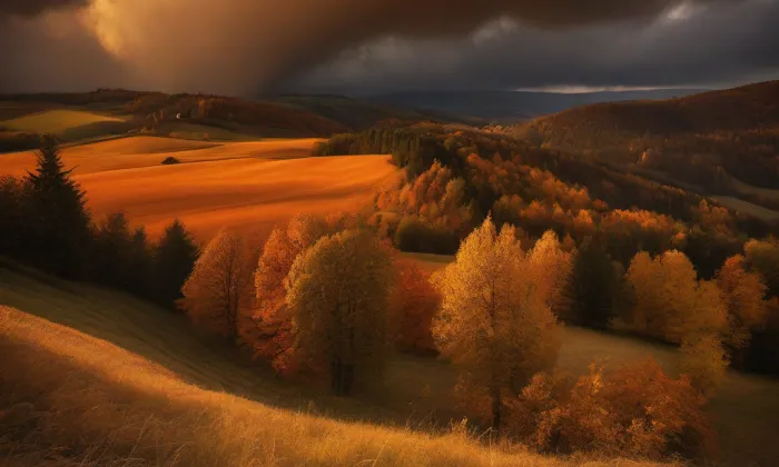 kamenný most přes Stržský potok ve Světnově – autumn