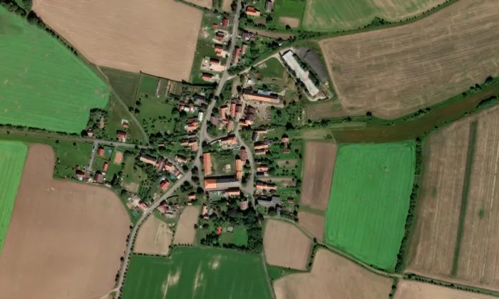 kaple (Březno) – letecký pohled